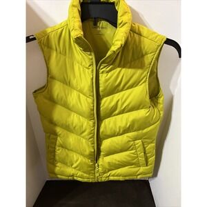 Lands End Down Puffer Vest Women's XS 2-4 Preppy Outdoor Hiking Casual Green